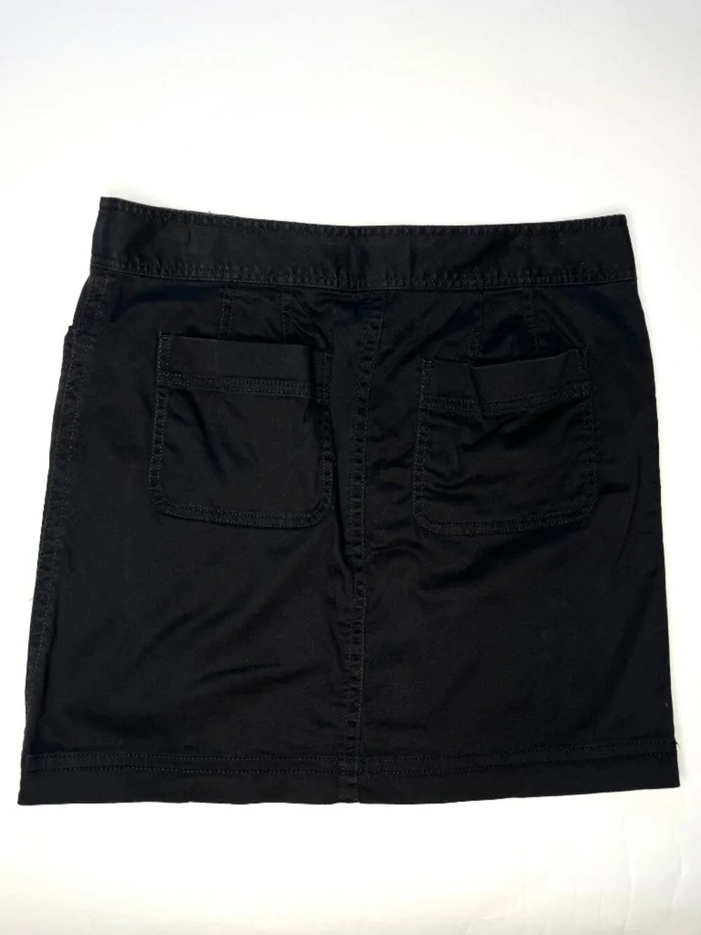 Ann Taylor Loft Black Mini Skirt Size 6 Utility Street Wear Cotton Pockets